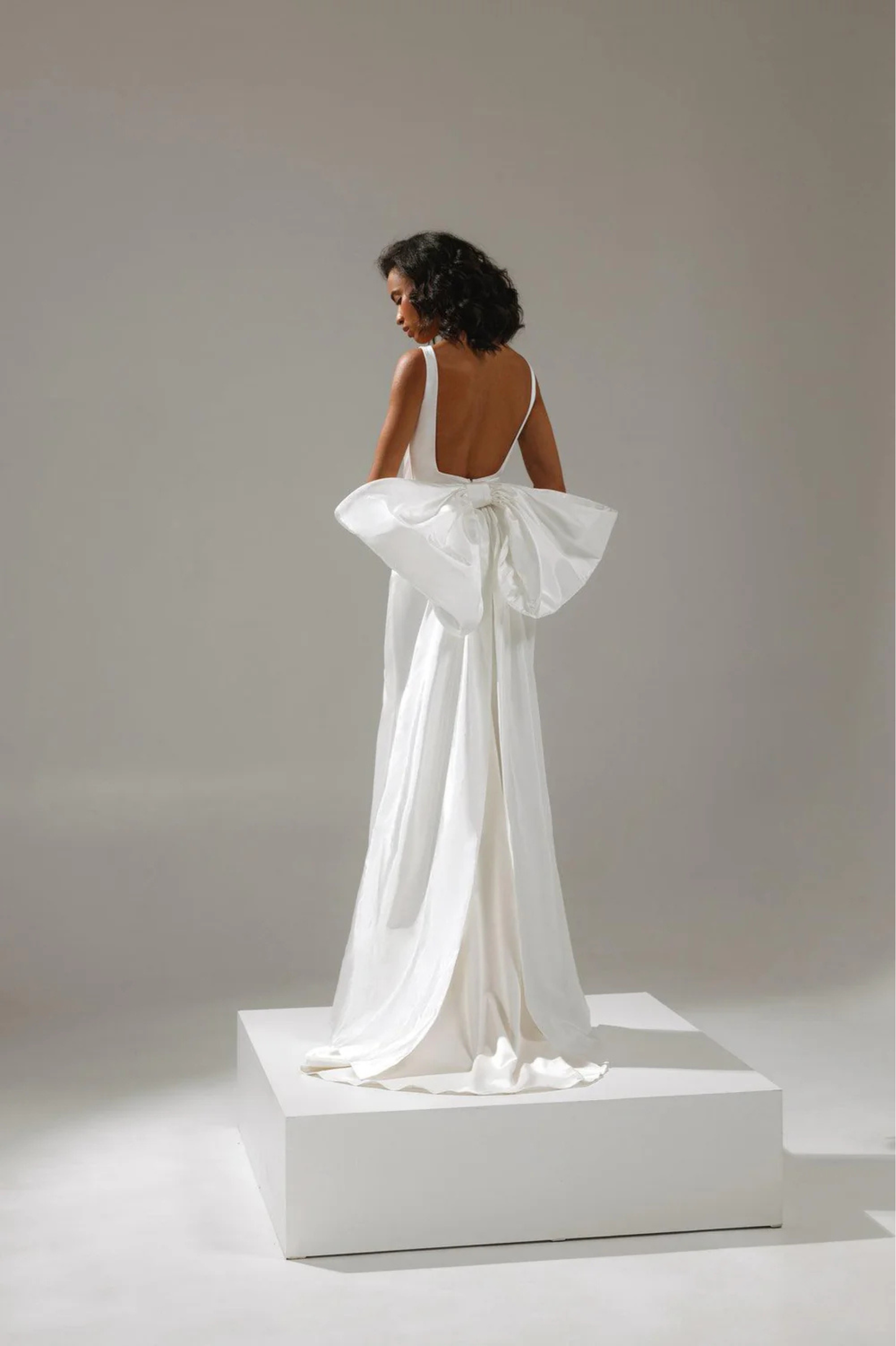 fashion forward wedding dress with slit